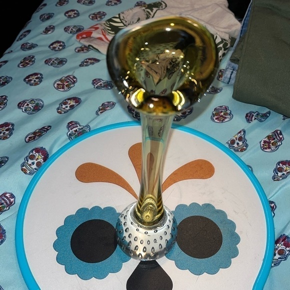 Art Glass Bud Vase Large Controlled Bubbles Ground Base Vintage - Picture 1 of 7